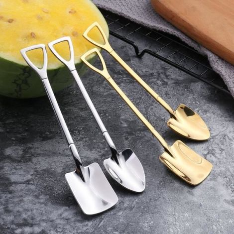 Cuillère,2020 mode café cuillère crème glacée dessert cuillère rétro mignon rond tête cuillère cuisine gadget - Type KFS002J2PCSLH (1/4)