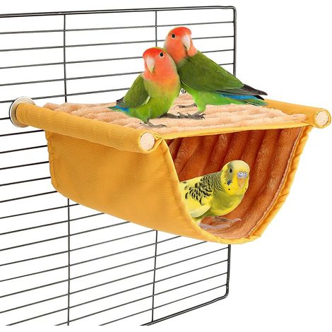 Hängematte für Papageien, warmes Winter-Hängebett, waschbar, weich und flauschig, ideal für Kleintiere und als Nest. (1/5)