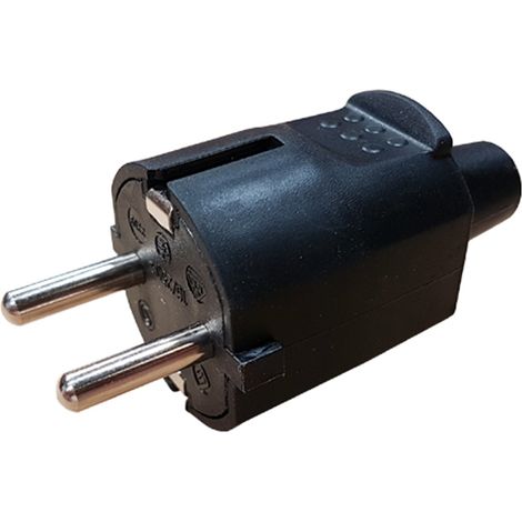 Clavija bipolar 16A negra goma tpe