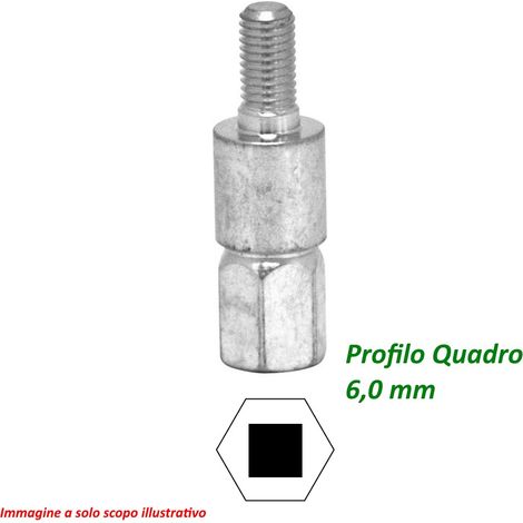 Fresa rotativa Joans per decespugliatori attrezzo per asta ALPINA STIHL HUSQVARNA OLEO-MAC - Profilo inserto adattatore: Profilo Quadro 6,0 mm