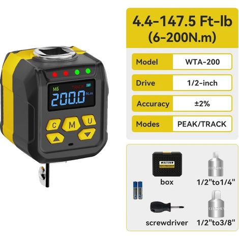 Drehmomentadapter, Digitalanzeige, vielseitige Kompatibilität, WTA-200 (1/2)