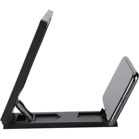 Loupe d'écran pour téléphone portable avec support et haut-parleur intégré (noir)