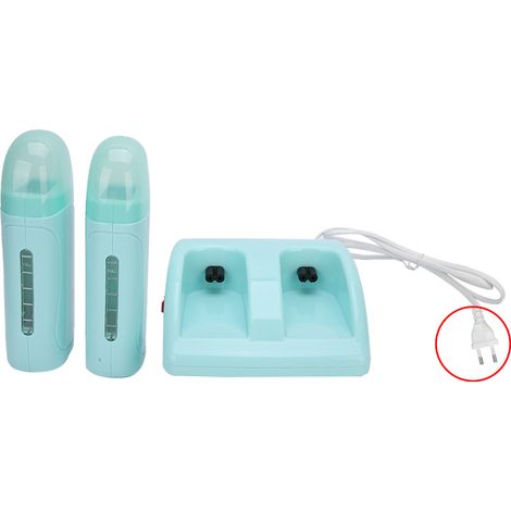Chauffe-cire professionnel double réservoir pour épilation, machine à cire cyan 220V prise EU (1/5)