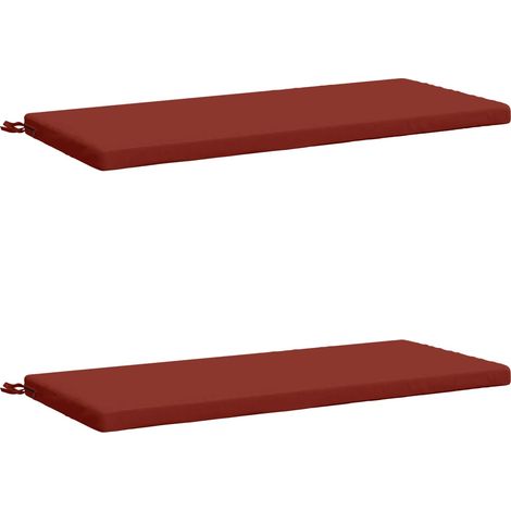 Coussins de banc 2 pièces SOEST 2 pc 100 % polyester Rouge vidaXL
