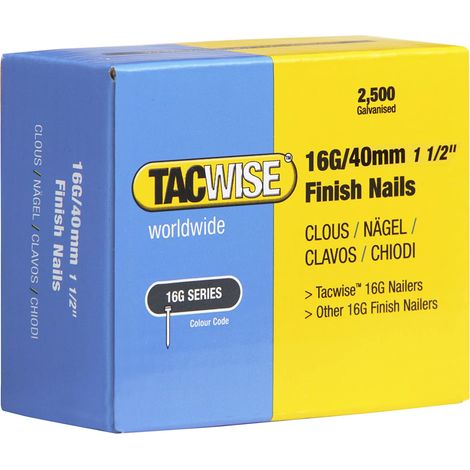 16 Gauge Straight Finish Nails 40Mm Pack 2500