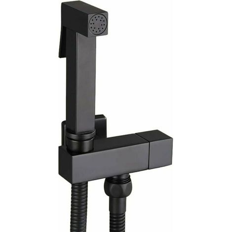 WC-Duschset, schwarze Handbrause für Bidet, Bidetbrause aus Messing, komplettes WC-Duschset
