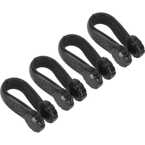 Clip d'Acupression Fleur 4 Pièces, Outil de Massage Portable pour Mains et Pieds, Noir (1/5)
