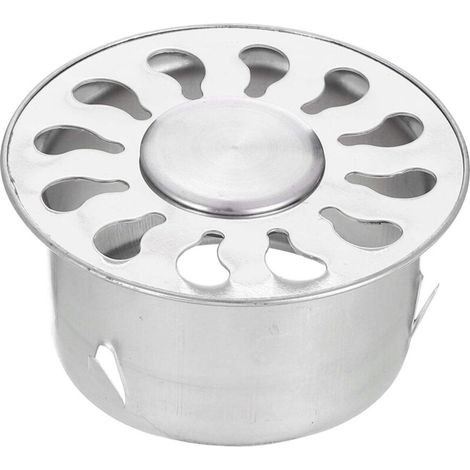 Couvercle de bonde, couvercle de bonde antiobstruction en acier inoxydable de 3,2 pouces, adapté aux salles de bains et cuisines extérieures, ouverture plate de 67 mm. (1/3)