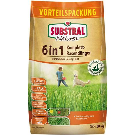 Substral Naturen 6 in 1 Komplett-Rasendünger f. 266 m² 20 kg Dünger (1/3)