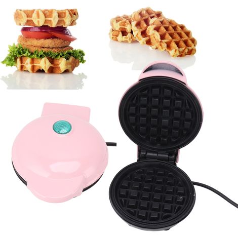 Appareil multifonction 3 en 1 pour sandwichs, sandwichs épais, toasts, gaufriers, pain brésilien, 110 V, rose. (1/5)