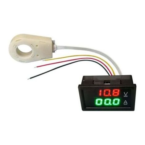 Ampèremètre Hall Voltmètre DC 0-300V 200A Moniteur Batterie LED Compteur Tension Courant 12V 24V 48V Voiture (1/4)
