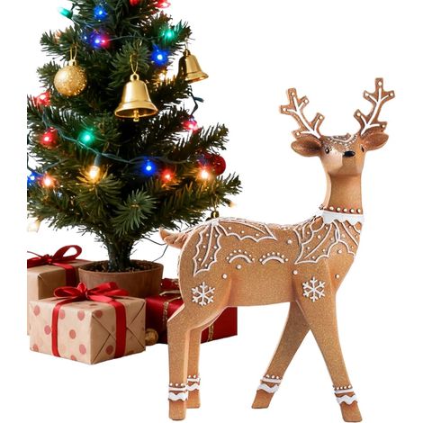 Figurine De Cerf Décoration D'Intérieur Sculpture D'Élan en (1/5)
