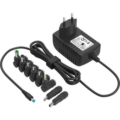 1 Adaptateur secteur universel, Sortie 5V 3A, 7 connecteurs interchangeables, pour enceintes Bluetooth, tablettes, routeurs (1/5)