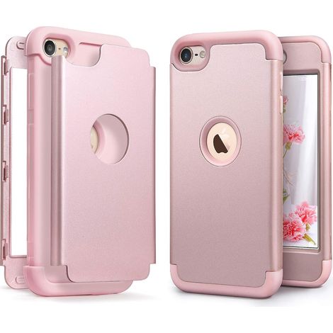 Coque Pour Ipod Touch 7 - Protection Renforcée 3 Couches - Antichoc - Résistant Aux Chocs - Compatible Ipod Touch 5 6 7 - Rose Or - 1 Pièce (1/5)