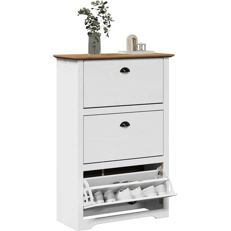 Zapatero BODO blanco y marrón 80x35x118 cm vidaXL (1/5)