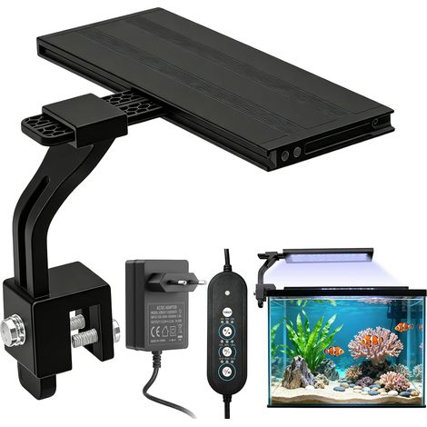 Lumière LED pour aquarium, spectre complet, éclairage LED pour aquarium, longueur 30 cm, 10 luminosités réglables avec minuterie, lumière pour plantes d'aquarium (1/5)