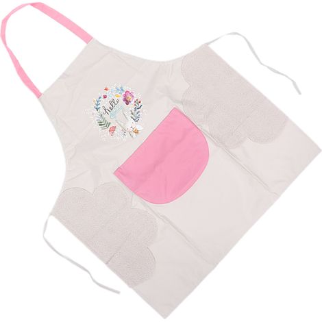 Tablier imperméable pour chiots, lavable, parfait pour pâtisserie et activités créatives, couleur beige. (1/5)