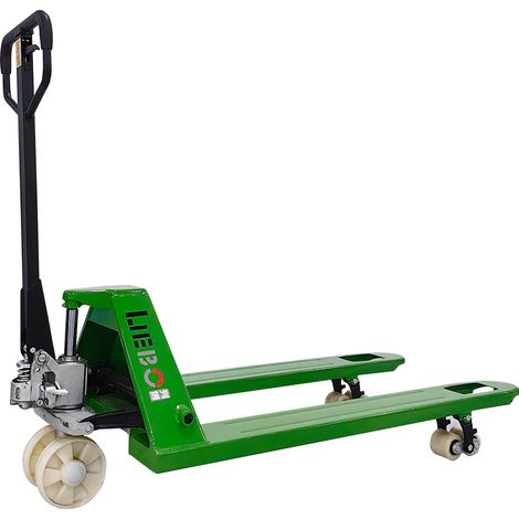 Transpallet manuale da 2000 kg con ruote in nylon.