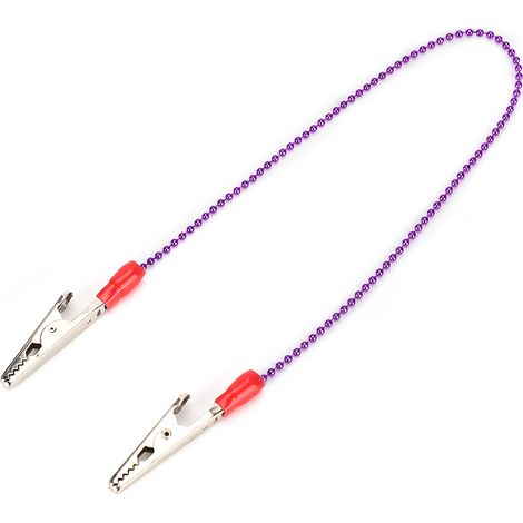 Lot de 5 clips pour serviette dentaire avec chaîne en acier flexible, fournitures pour dentiste, couleur violette. (1/5)