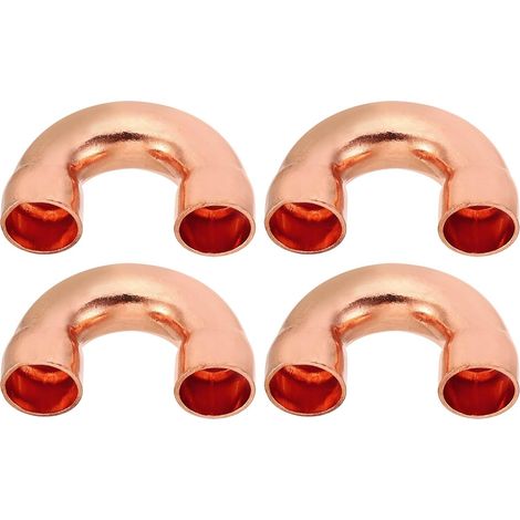 2pcs Raccord Coudé Cuivre pour Tuyaux Gaz, 22mm Tuyau d'Arrosage Durite Essence, Raccords Tuyauterie à Pression HVAC Climatisation Plomberie, Épaisseur 1mm - U Forme 1/2 Inch (1/5)