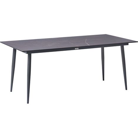 Gartentisch TOLENTINO 180 cm 90 cm Marmor Optik Grauer Marmor