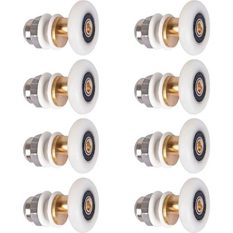 Porte de douche - Roulette pour porte de douche Roulettes coulissantes Porte Rouleau Roue de secours 8pcs 23mm (1/4)