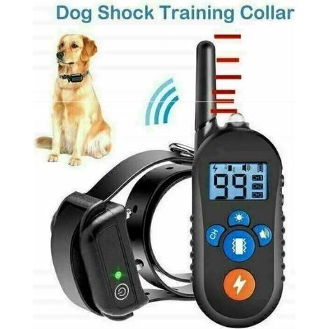 Collier de Dressage pour Chien, Collier Anti aboiement, Rechargeable avec 3 Modes Vibration/Choc/Beep Sonore, Récepteur imperméable et Télécommande de 800 mètres (noir) (1/4)