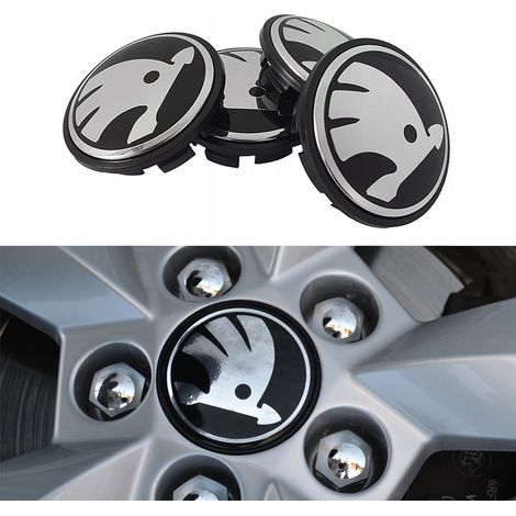 4er-Set - Skoda Radnabenkappen / Radnabenemblem - Auto 80