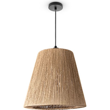 Paco Home Luminaria Suspensión Salón Bohemia Lámparas Cesta Lámpara Colgante Beige (Ø38 cm), Lámpara colgante - Tipo 5