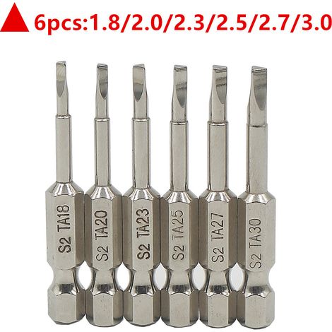 6stücke Magnetische Dreieck Schraubendreher Bits Set, 1/4" Sechskant Δ1.8 / Δ2.0 / Δ2.3 /Δ2.5 /Δ2.7 / Δ3.0 Dreieck Schraubendreher Bits S2 Stahl Dreieck-Bohrer, 50mm Länge