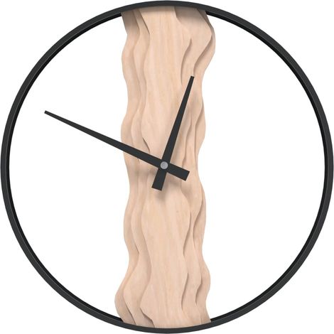 Wall Clock Brown Ø35 cm Iron and Oak Wood vidaXL