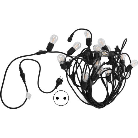 Guirlande lumineuse LED étanche blanc chaud pour extérieur, décorative avec ampoules, prise UE 220V (1/5)