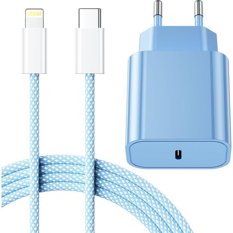 25W Fast Charger for iPhone and 2M Cable, [MFi Certified] Fast Charger for iPhone 14/14 Plus/14 Pro/14 Pro Max/13/12/11/SE/Mini/X/XS/XR SE 8 7 6, USB C Plug and 2M Mains Cable C-to Lightning (1/5)