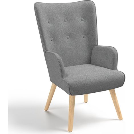 Poltrona scandinava IVAR in tessuto grigio chiaro