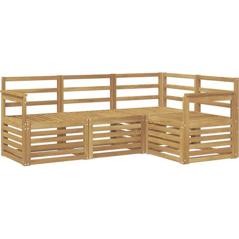 Sofa Sets 4 pcs White 187.5 x 128.5 x 73 cm Solid Acacia Wood vidaXL