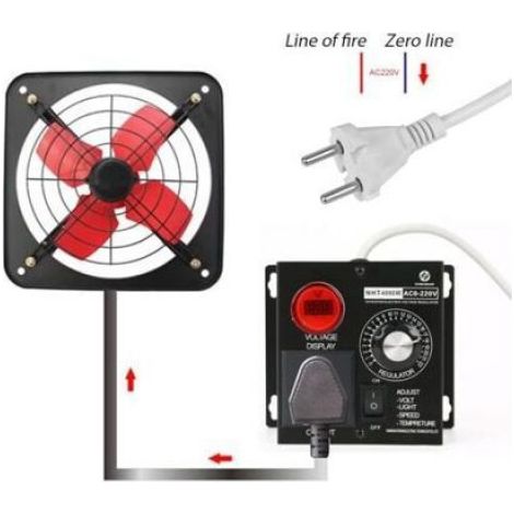 Régulateur de tension SCR AC 220 V 4000 W - Régulateur de tension électrique - Moteur - Régulateur de vitesse de ventilateur (1/4)