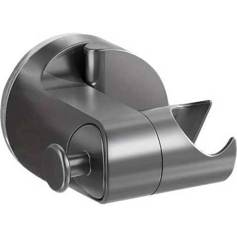 Longziming - Support de pommeau de douche - Barre d'appui de douche - Accessoire de salle de bain - Ventouse - Angle réglable - Universel 18-23 mm - Installation sans perçage - Gris (1/5)