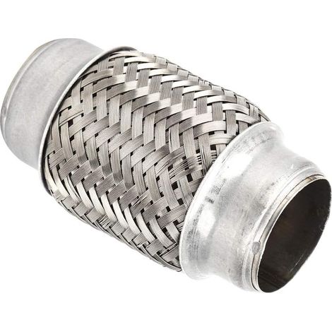 Tuyau Flexible d'échappement en Acier Inoxydable 38 x 102 mm 1,5 x 4 Pouces Double Tresse coupleur de Doublure de Verrouillage Tube de réparation de Joint Flexible+Tuyau Flexible d'echappemen (1/5)