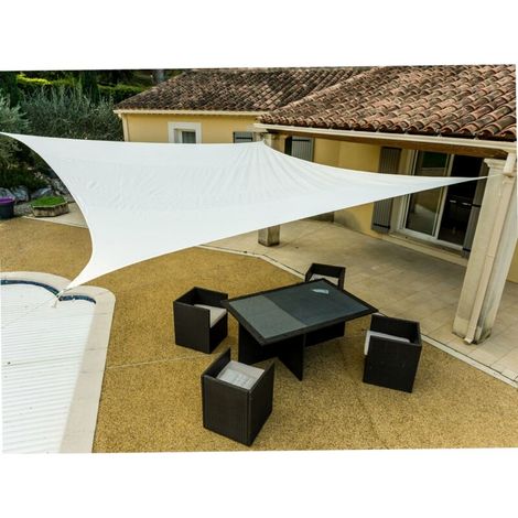 ACKERMAN – Voile d'ombrage crème 4 x 5 m en polyéthylène tressé anti-UV, angles renforcés, anneaux d’attache en acier chromé – PRO 4 X (1/5)