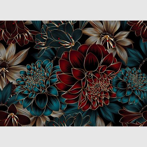 Papier peint intissé - Dahlia élégant - 375x270 cm (1/4)