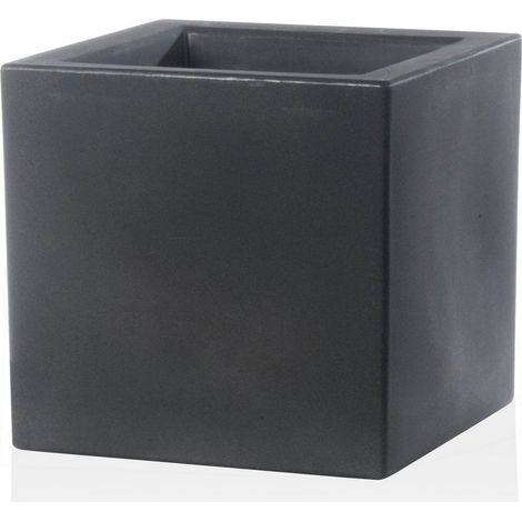 Vaso quadrato antracite 58x58 cm h 58 mod. Schio cubo (1/5)