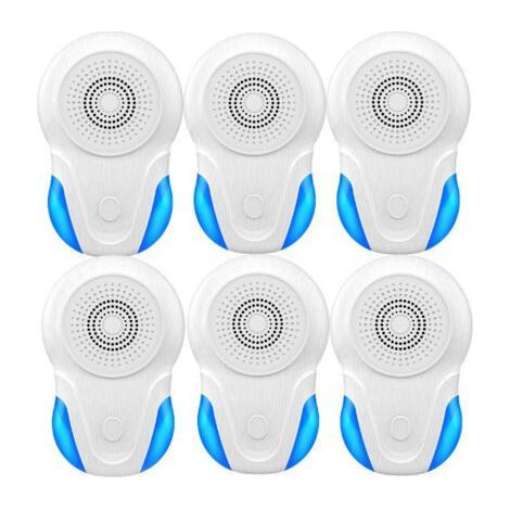 Set mit 6 Ultraschall-Insektenabwehrgeräten für den Innenbereich gegen schädliche Insekten, Kakerlaken, Nagetiere, Mäuse, Bettwanzen und Spinnen. Elektronisches Schädlingsbekämpfungsgerät.