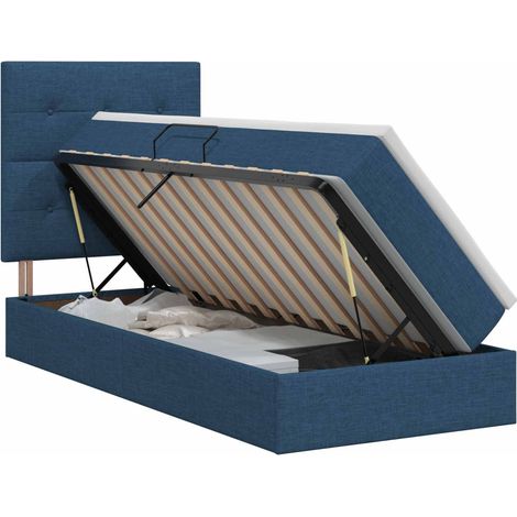 Maison Exclusive - Letto con contenitore e materasso Blu 100 x 200 cm Tessuto (1/5)