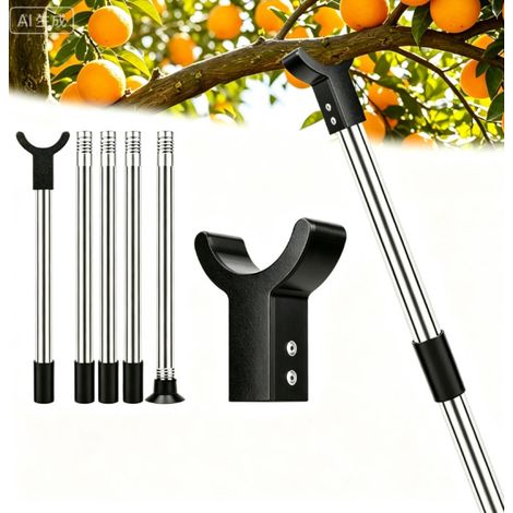 Support de branche d'arbre réglable, tuteur de 2m avec embout en Y,Support en acier inoxydable pour branches d'arbres fruitiers, pour prévenir la casse des plantes penchées (1/5)