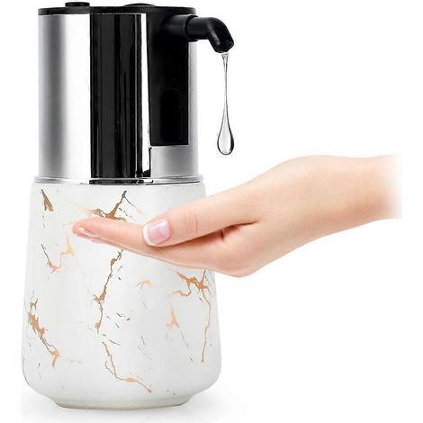 Automatischer, berührungsloser Seifenspender, automatischer Seifenspender fürs Badezimmer, 325 ml automatischer Flüssigseifenspender, weiß (1/5)
