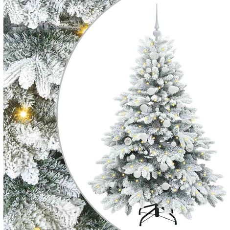 vidaXL Artificial Christmas Tree with 150 LEDs White 150 cm PE and PVC