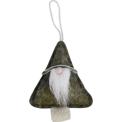 Decorazione natalizia: ciondolo di Babbo Natale in tessuto, 12 cm, verde. (1/2)