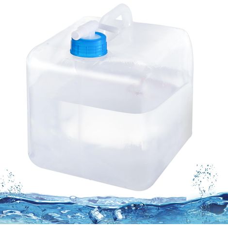 Gourde pliable avec robinet, réservoir d'eau potable de 5 L avec poignée de transport, réutilisable pour les activités de plein air, le camping, la randonnée et les pique-niques. (1/4)