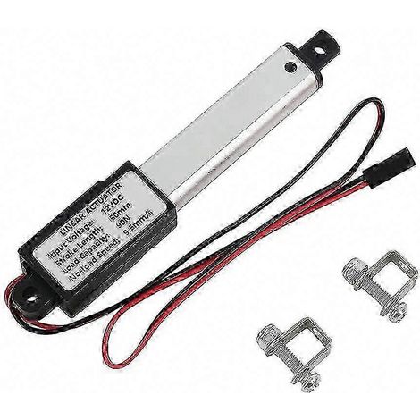 Vérin électrique linéaire étanche 12V, course 50mm, poussée 90N/20,3lb, vitesse 9,5mm/s, moteur miniature pour automatismes (1/5)