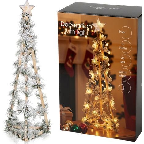 Árbol de Navidad luminoso verde cono decorativo para Navidad 68 cm (1/5)